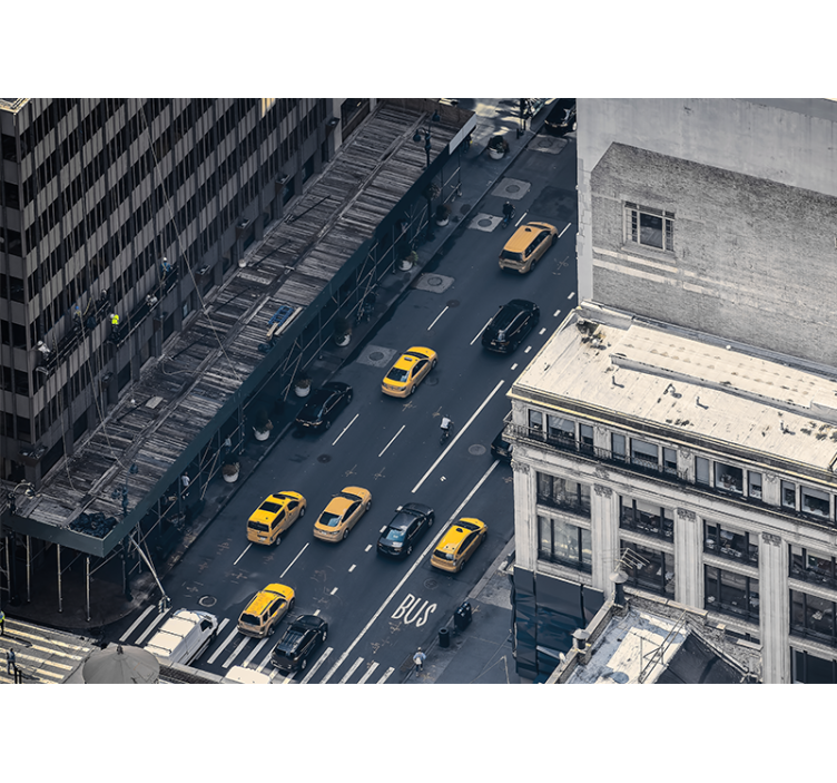 Busy Yellow Cabs wall mural new york - TenStickers