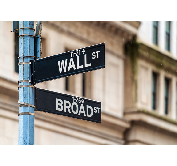 New york wall street sign  wall mural - TenStickers