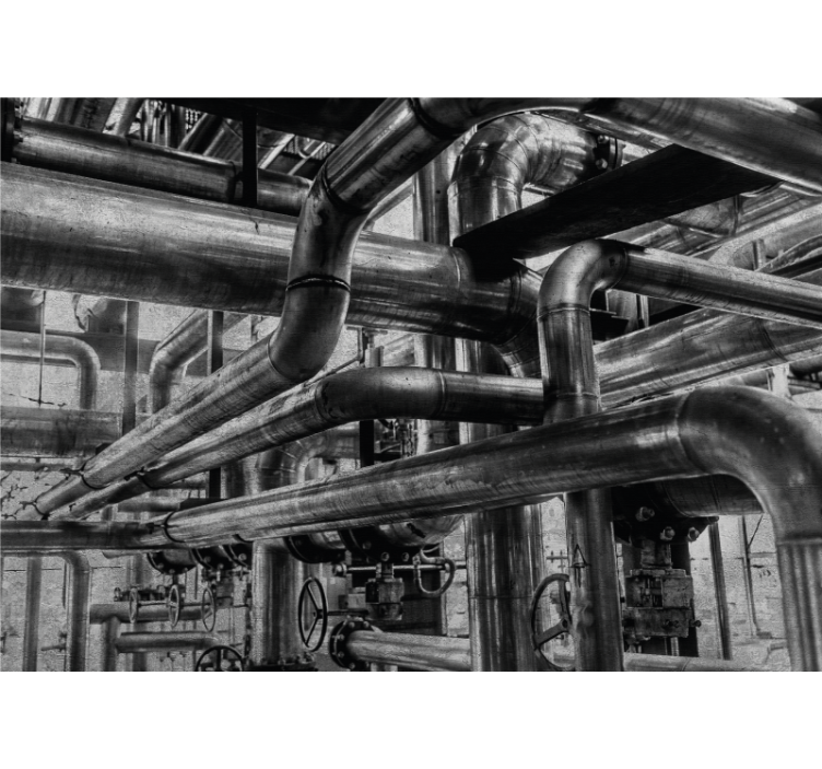 Texture wall mural industrial pipe design - TenStickers