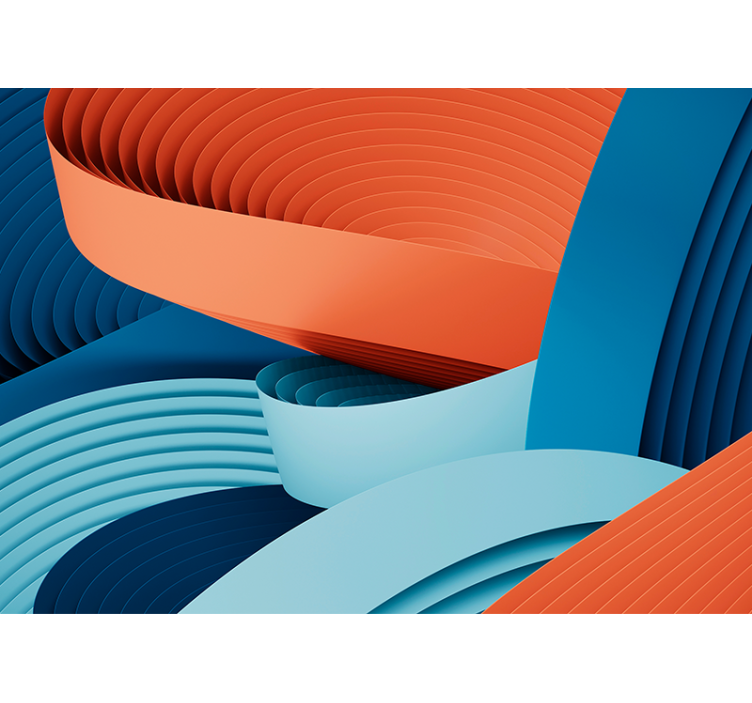 Abstract wall mural with lively paper layers - TenStickers