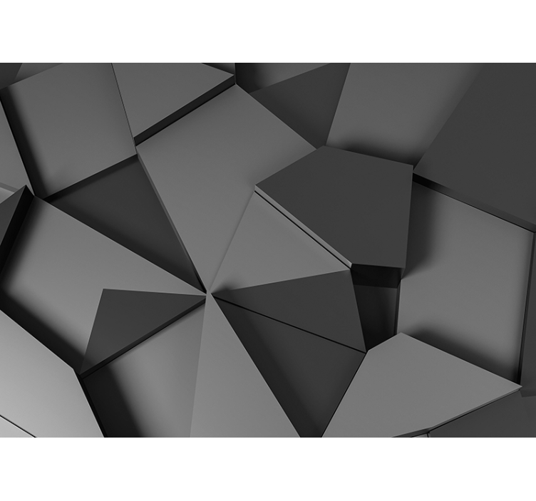 Grey geometrical 3d shapes Wall Mural - TenStickers