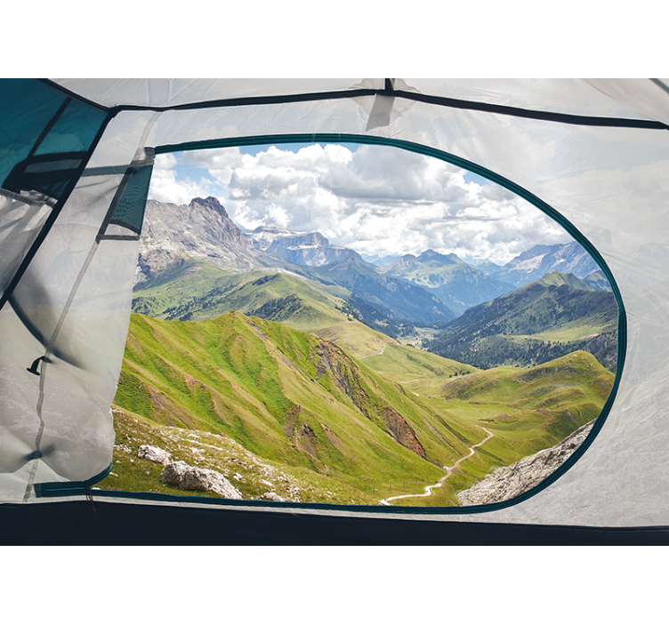 Landscape wall mural verdant mountain scene - TenStickers