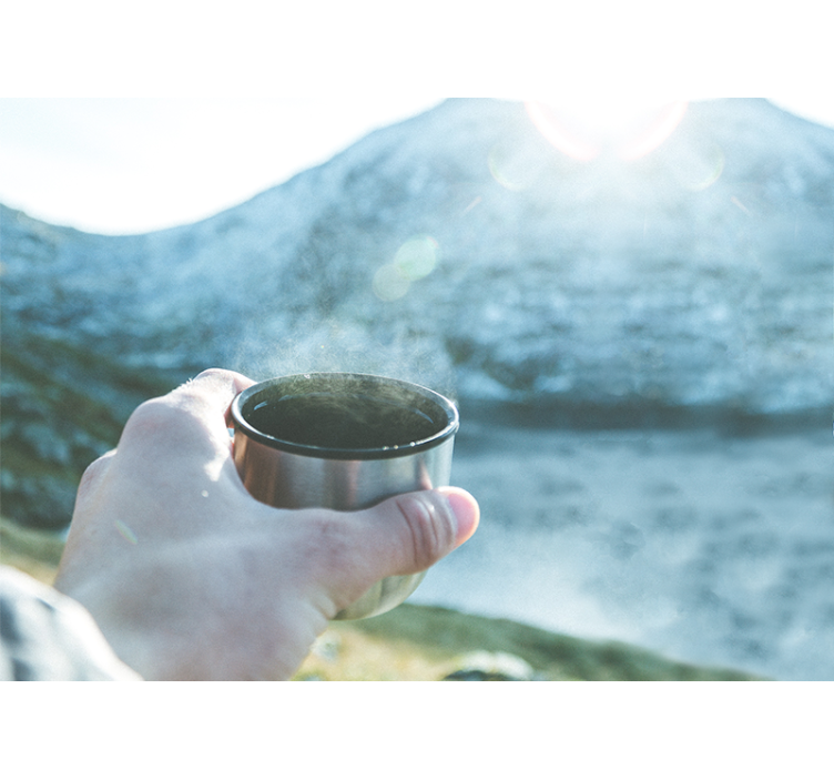 Window coffee on the mountain 3D Wall Mural - TenStickers