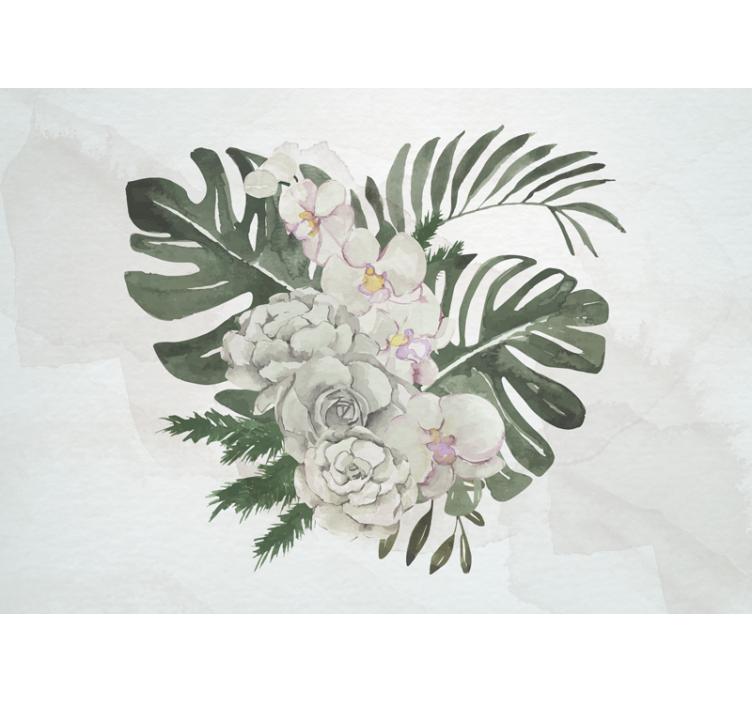Flower wall mural elegant floral arrangement - TenStickers