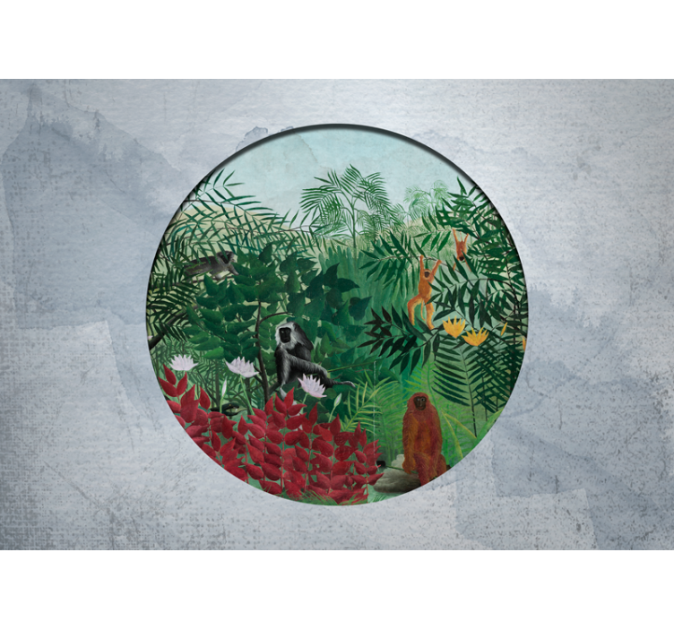 Vibrant jungle scene jungle wall mural - TenStickers