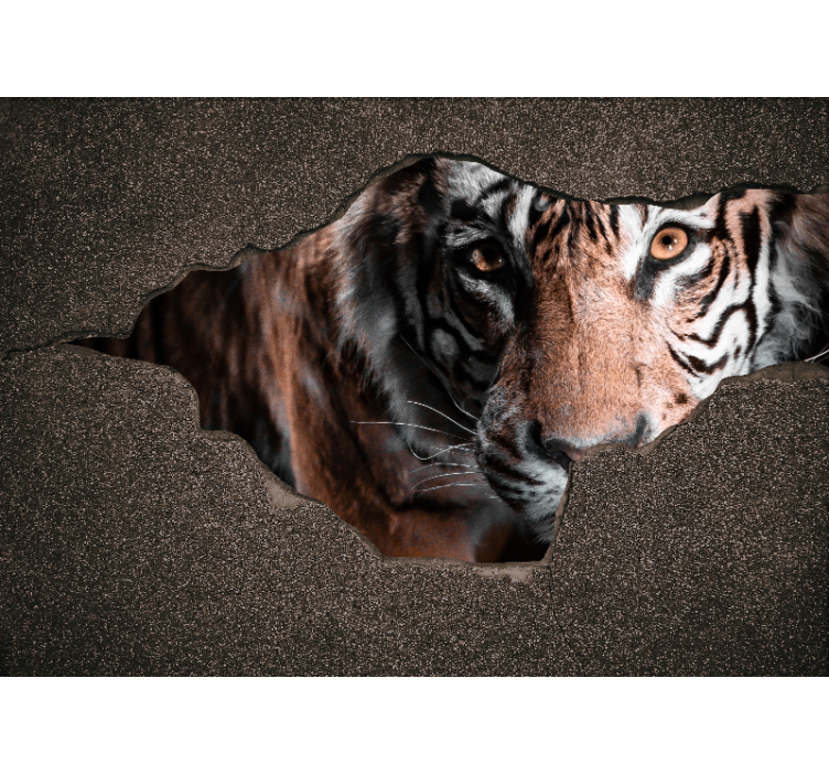 Animals wall mural tiger close-up - TenStickers