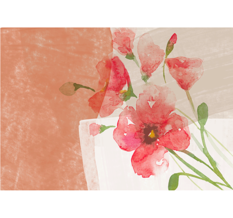 Flower wall mural floral watercolor artwork - TenStickers