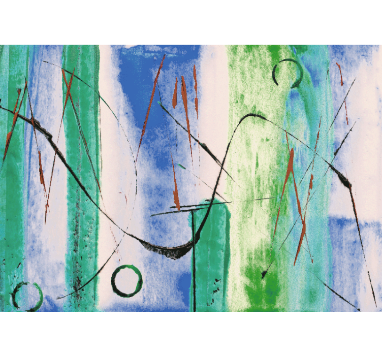 Abstract wall mural with fluid line designs - TenStickers