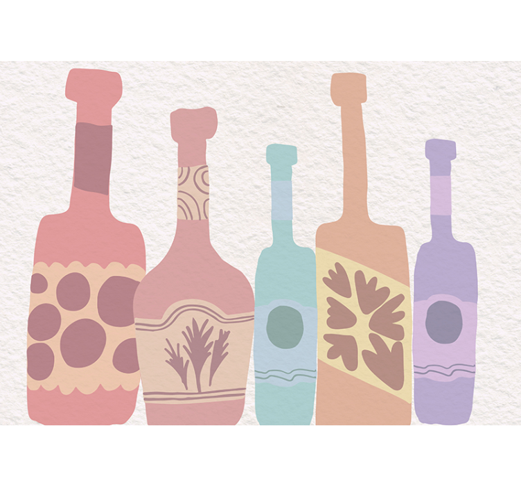 Art wall mural stylized bottle art collection - TenStickers