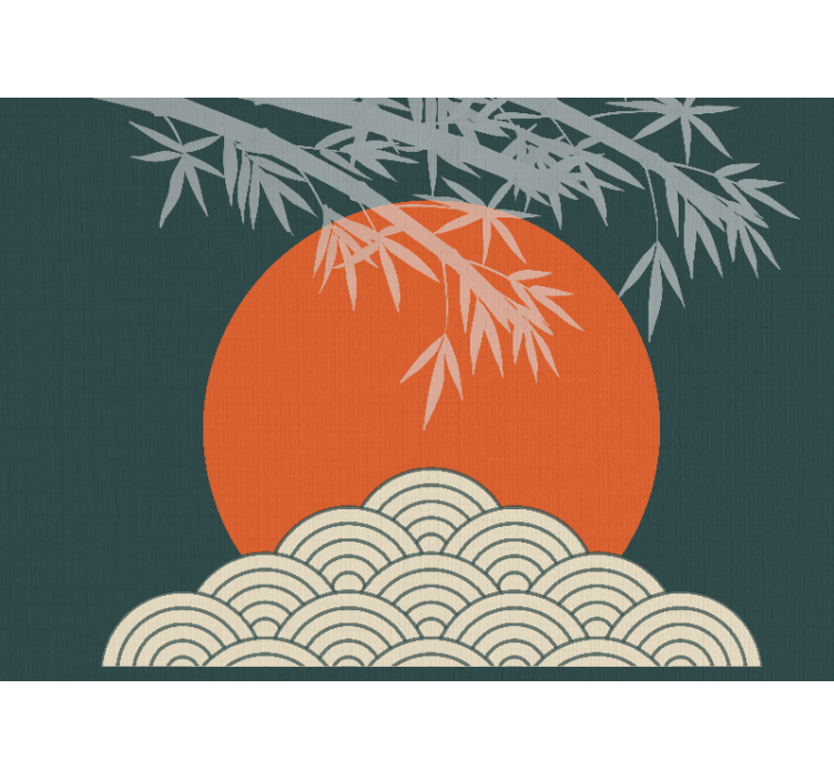 Wall mural nature bamboo and sunset - TenStickers