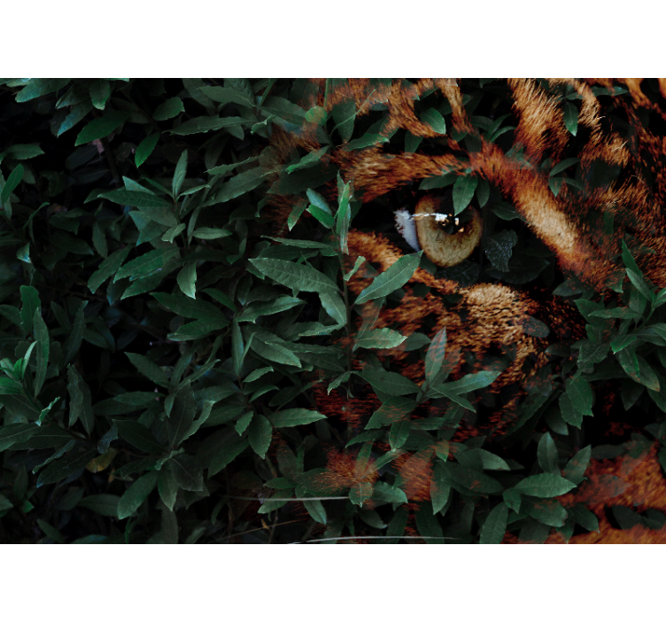 Green Leaves Tiger nature wall mural - TenStickers