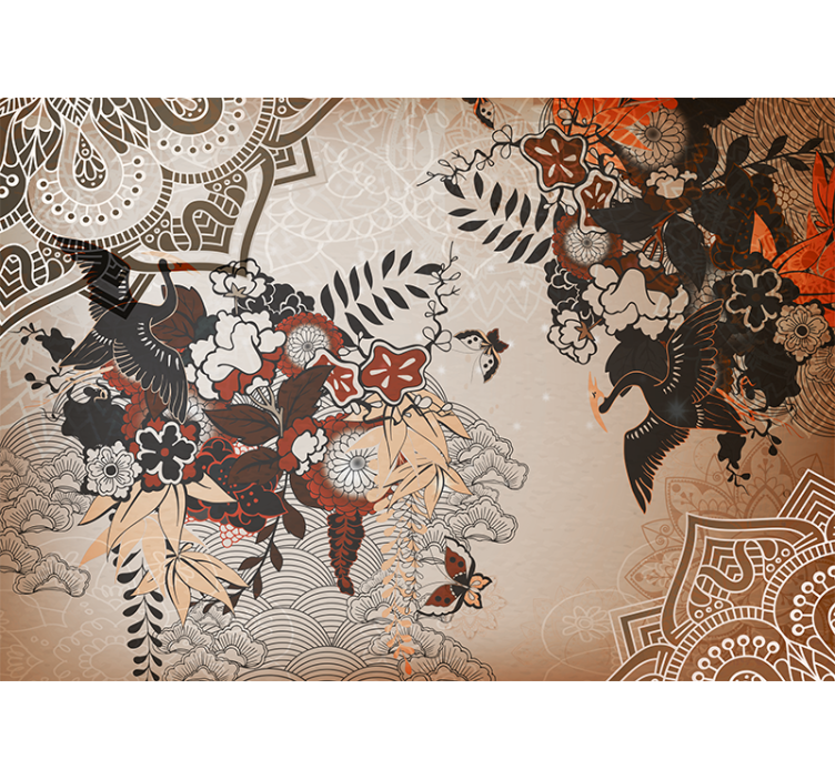 Mandala wall mural floral patterns - TenStickers