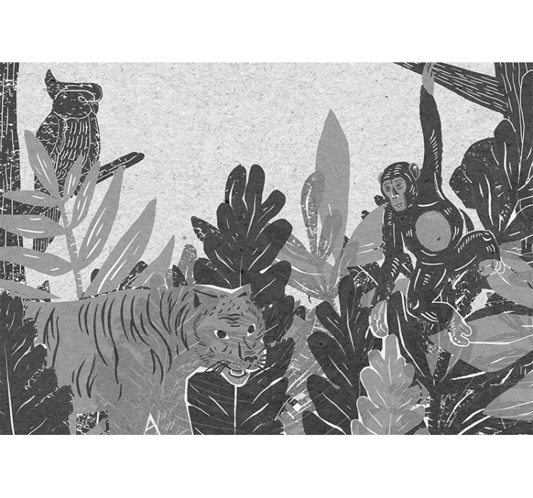 Animals wall mural wildlife adventure scene - TenStickers