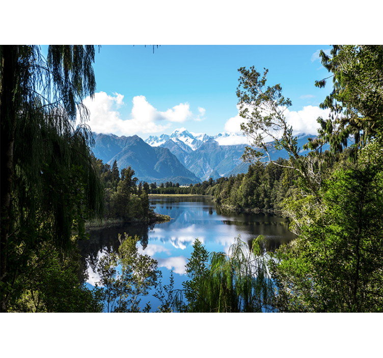Landscape wall mural mountain stream view - TenStickers