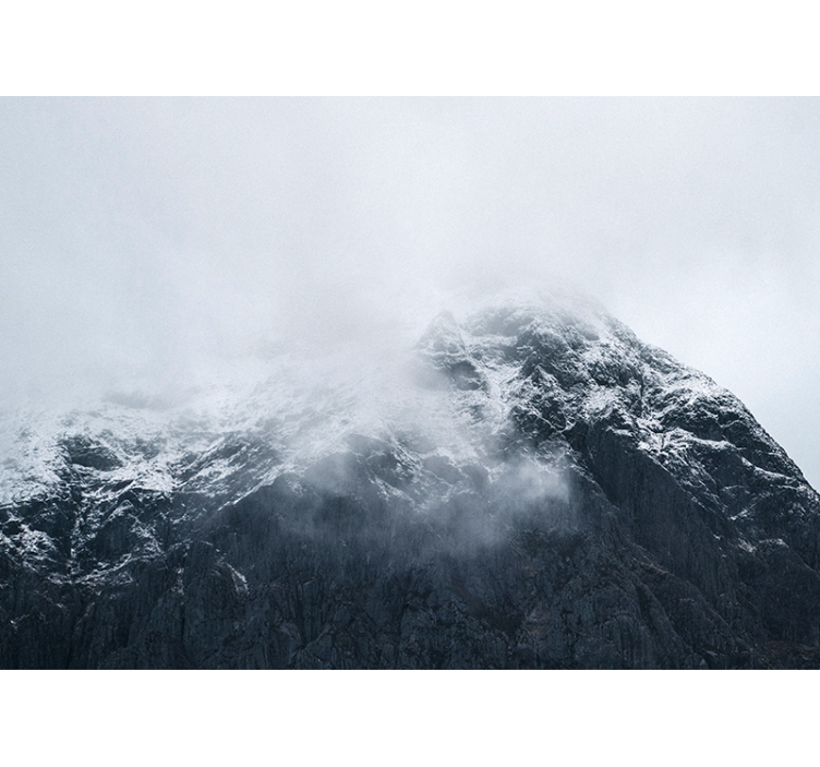 Mountain tops over the clouds wall mural - TenStickers