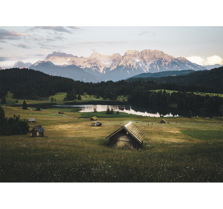 Landscape wall mural serene mountain scene - TenStickers