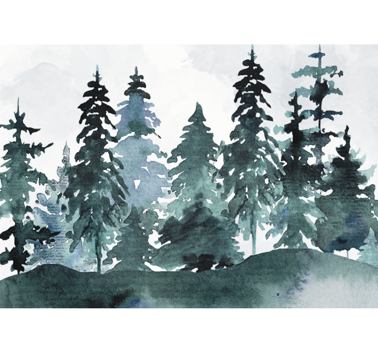 Wall mural nature majestic pine landscape - TenStickers