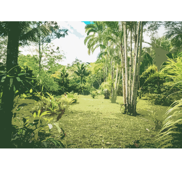 Jungle wall mural lush tropical landscape - TenStickers
