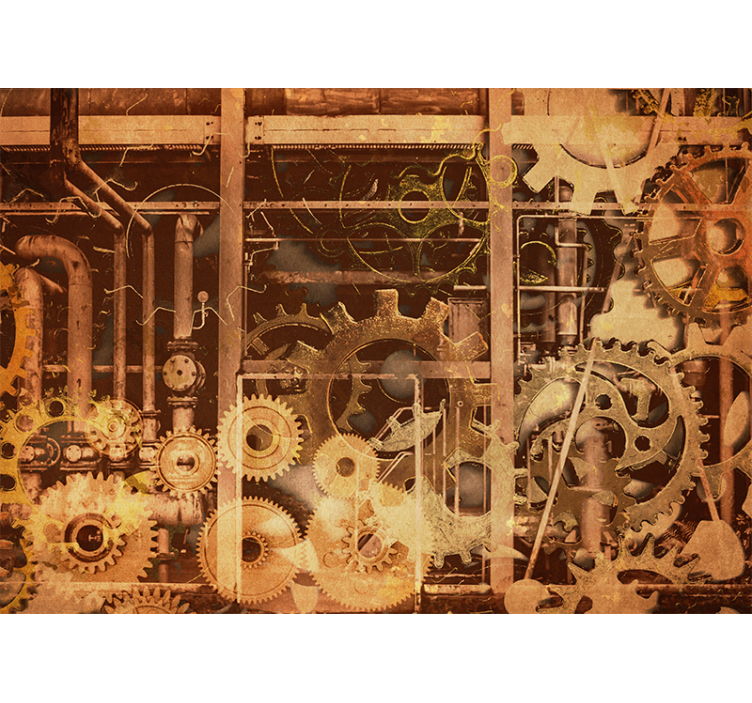 Texture wall mural industrial gear design - TenStickers