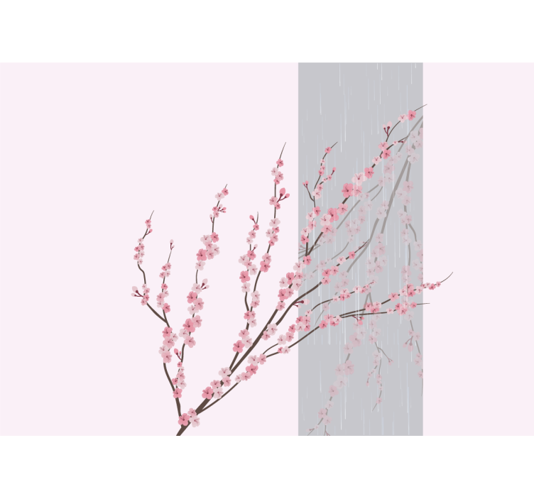 Gentle pink flowers flower wall mural - TenStickers
