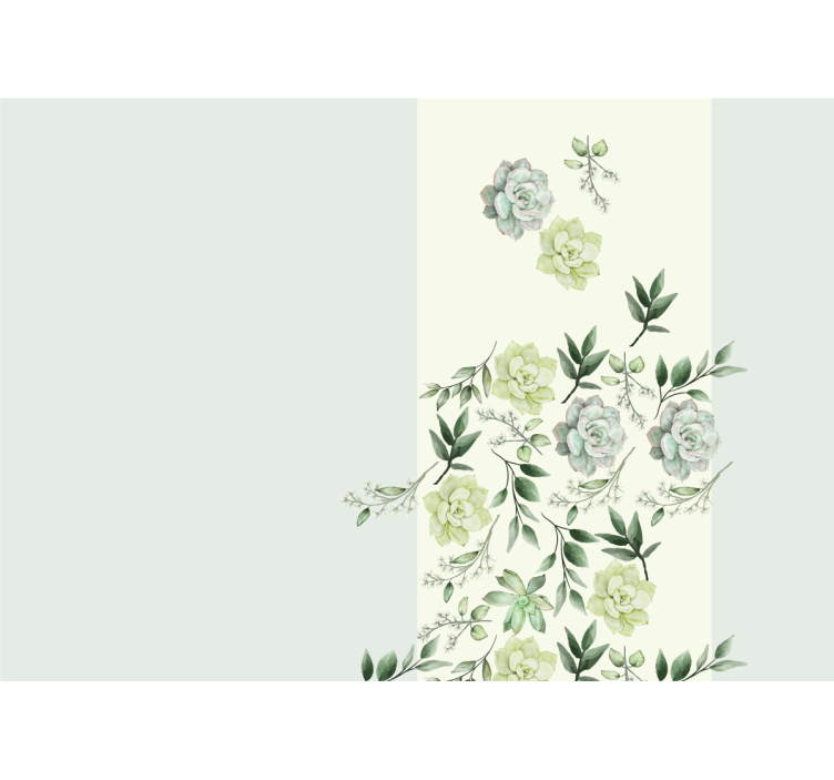 Flower wall mural succulent floral design - TenStickers