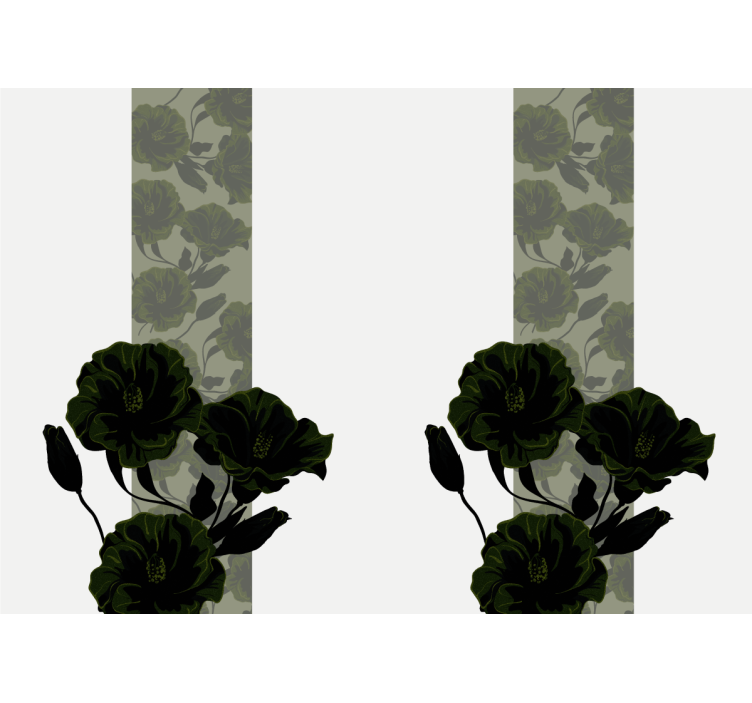 Elegant black flowers flower wall mural - TenStickers