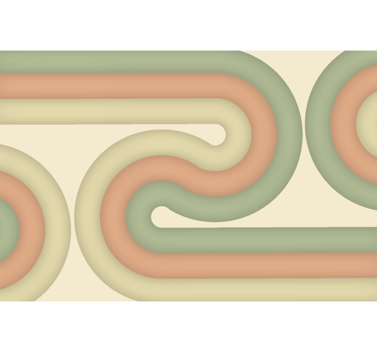 Curved retro pattern living room wall mural - TenStickers