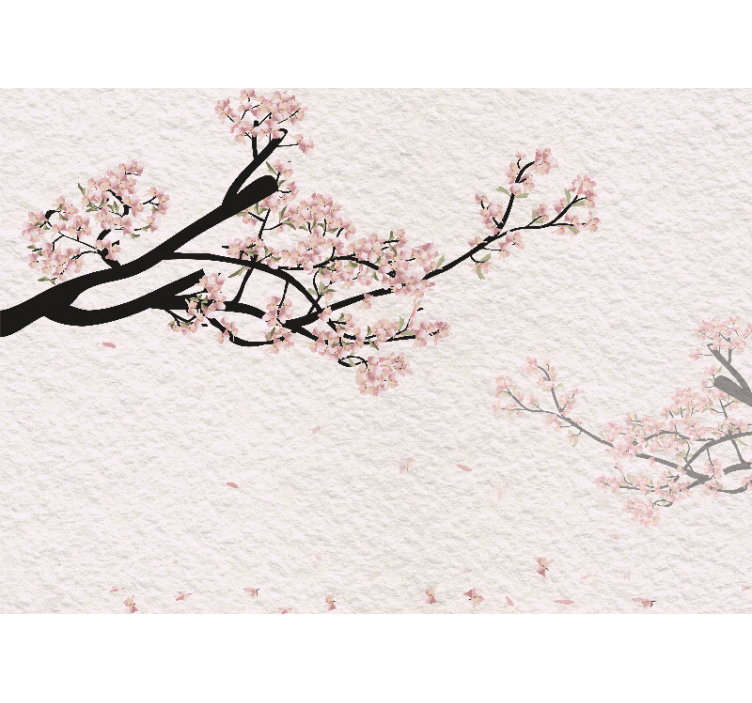 Fleur de Cerisier panoramic wall mural - TenStickers