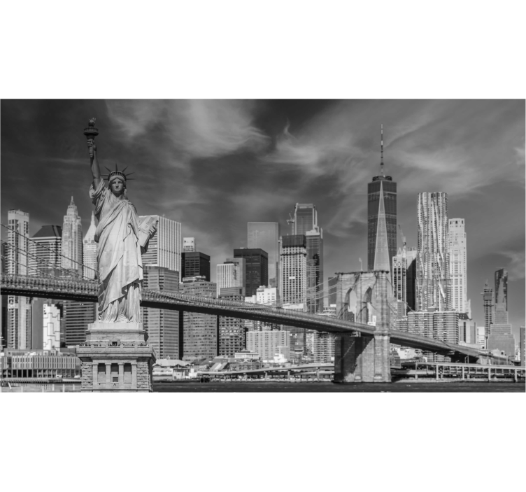 black and white new york Office wall mural - TenStickers