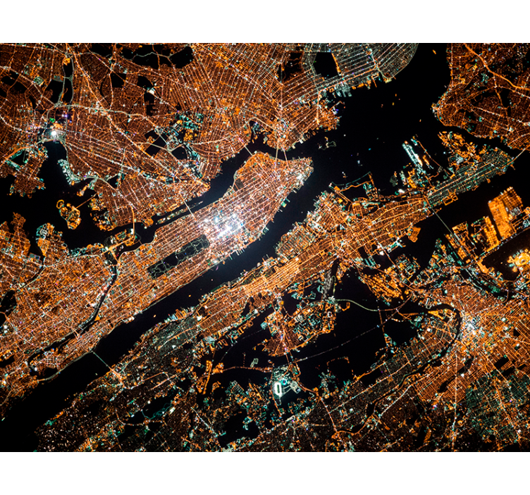 Urban Aerial Lights wall mural new york - TenStickers