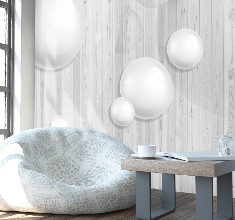 3D Spheres Mural Wallpaper - TenStickers