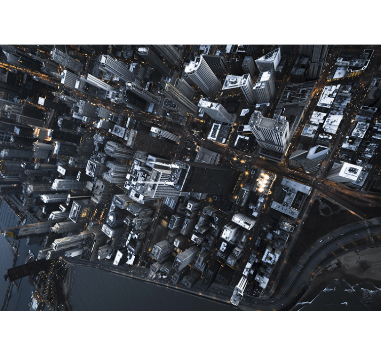 City wall mural cityscape urban viewpoint - TenStickers