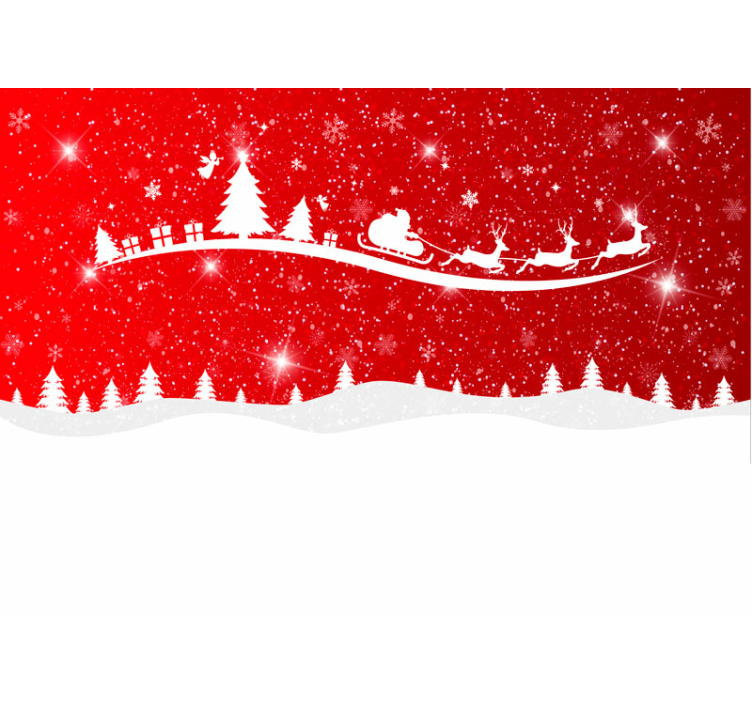 Christmas wall mural santa sleigh decoration - TenStickers