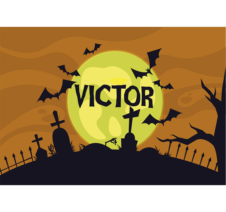 Spooky Graveyard Scene wall mural halloween - TenStickers