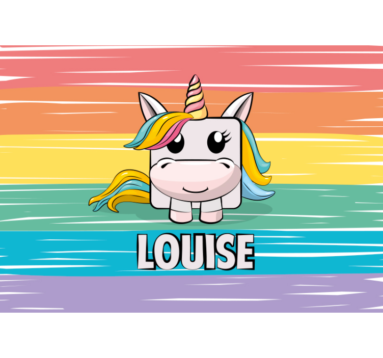 Unicorn Personalised name square custom mural - TenStickers