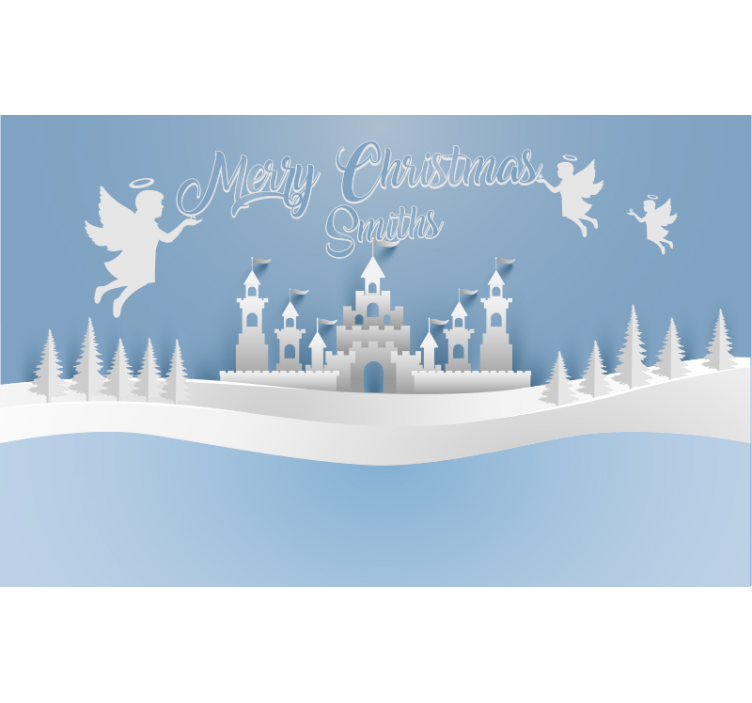 Angelic Winter Scene christmas wall mural - TenStickers
