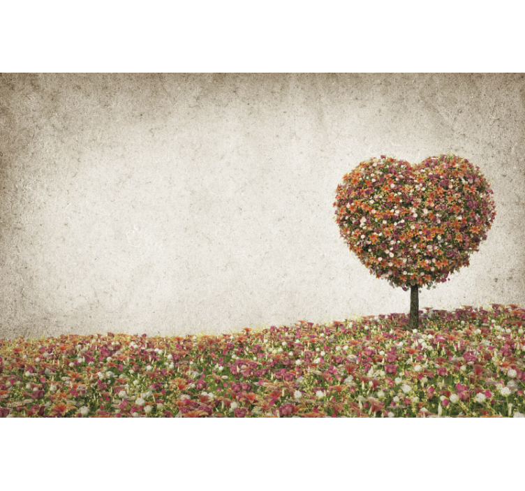 Heart shaped tree spring time tree mural - TenStickers