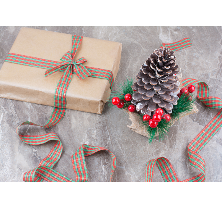 Festive Pinecone Arrangement christmas wall mural - TenStickers