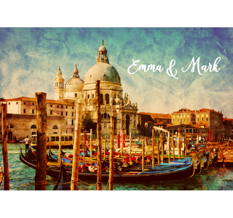 City wall mural venetian canal view - TenStickers