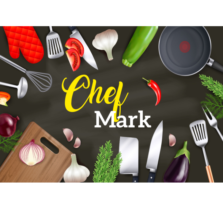 Dining room wall mural with chef customization option - TenStickers
