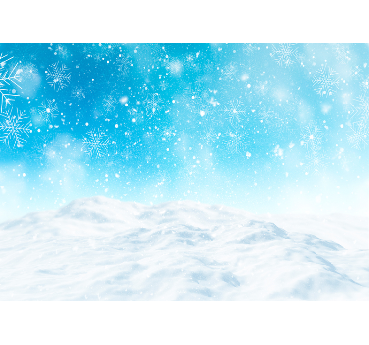 Snowflakes Falling Winter wall mural mountain - TenStickers