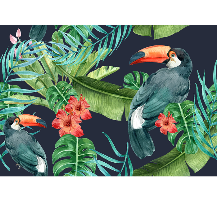 Tropical Bird Paradise jungle wall mural - TenStickers