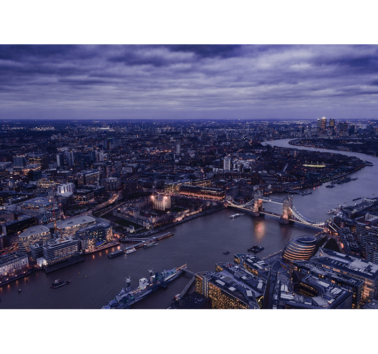 Wall mural london cityscape at night - TenStickers