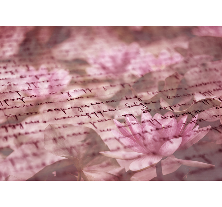 Delicate Floral Script flower wall mural - TenStickers