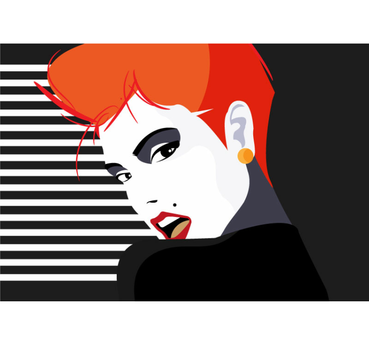 Art wall mural stylish portrait detail - TenStickers