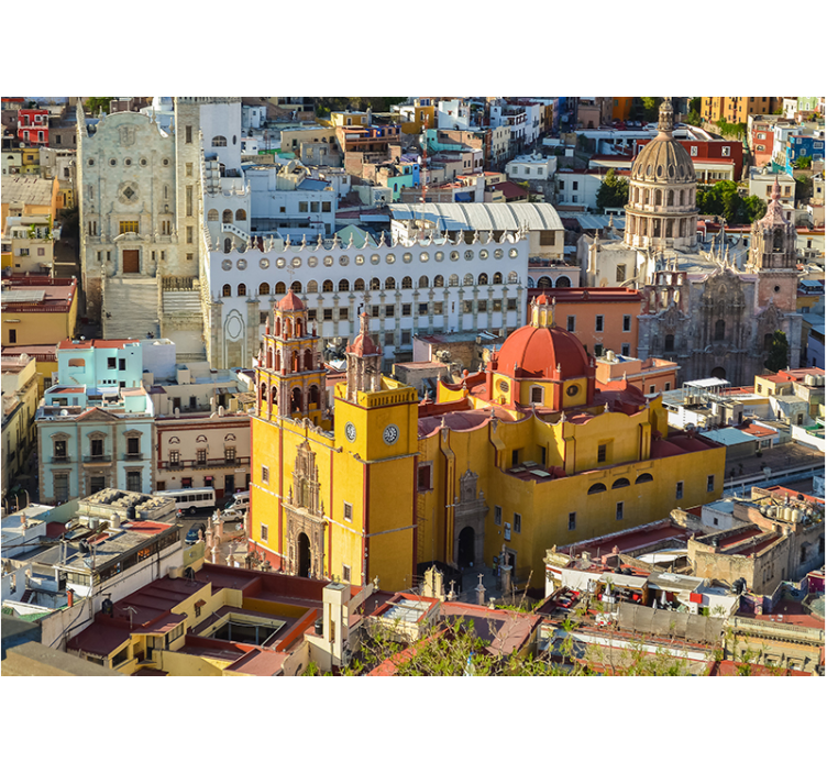 City wall mural historic yellow cathedral - TenStickers