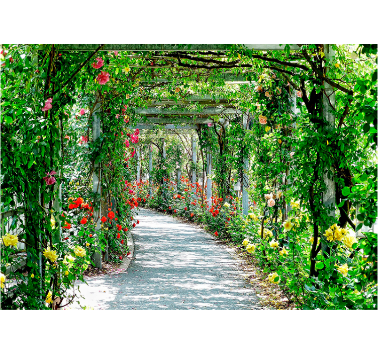 Lush Floral Arcade flower wall mural - TenStickers