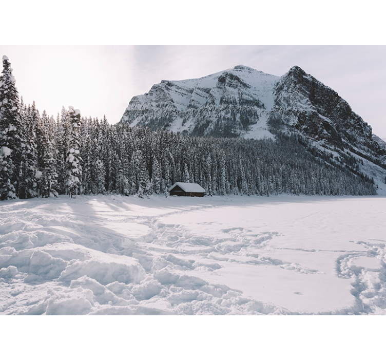 Realistic snowy forest Christmas wall mural - TenStickers