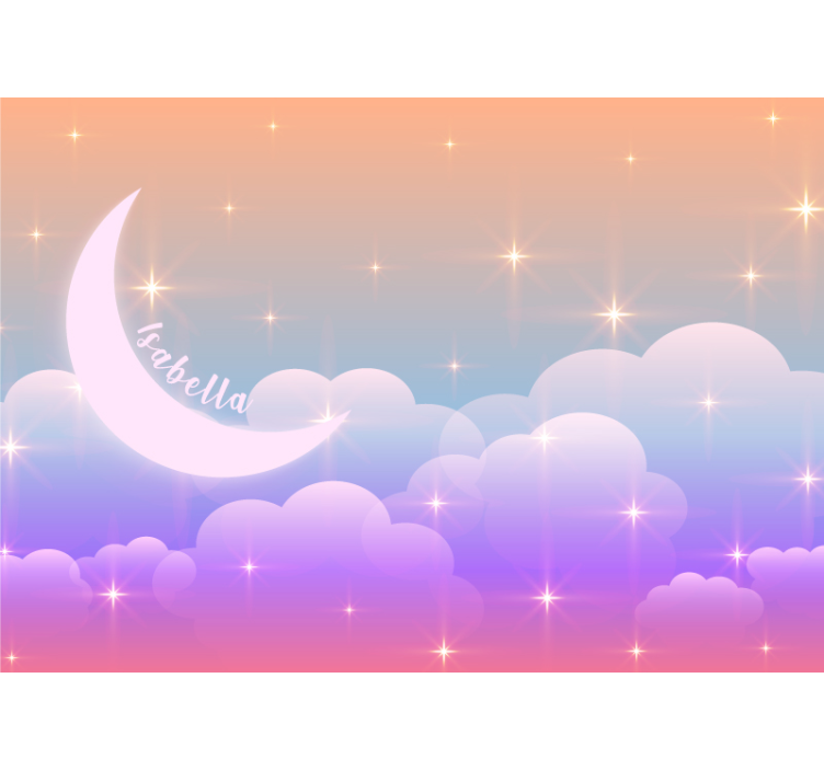 Personalized Moonlit Clouds romantic wall mural - TenStickers