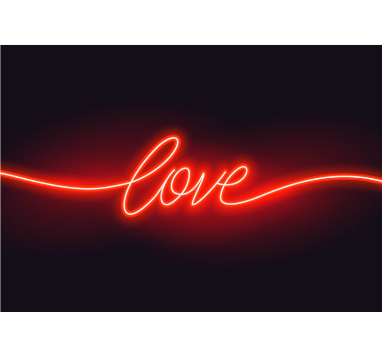 Neon Love Symbol romantic wall mural - TenStickers